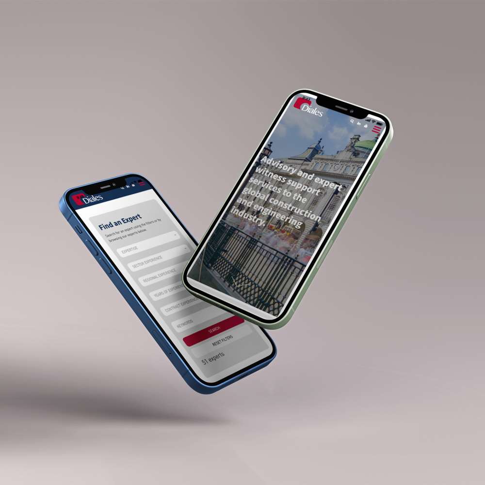 Diales website featured on a smartphone