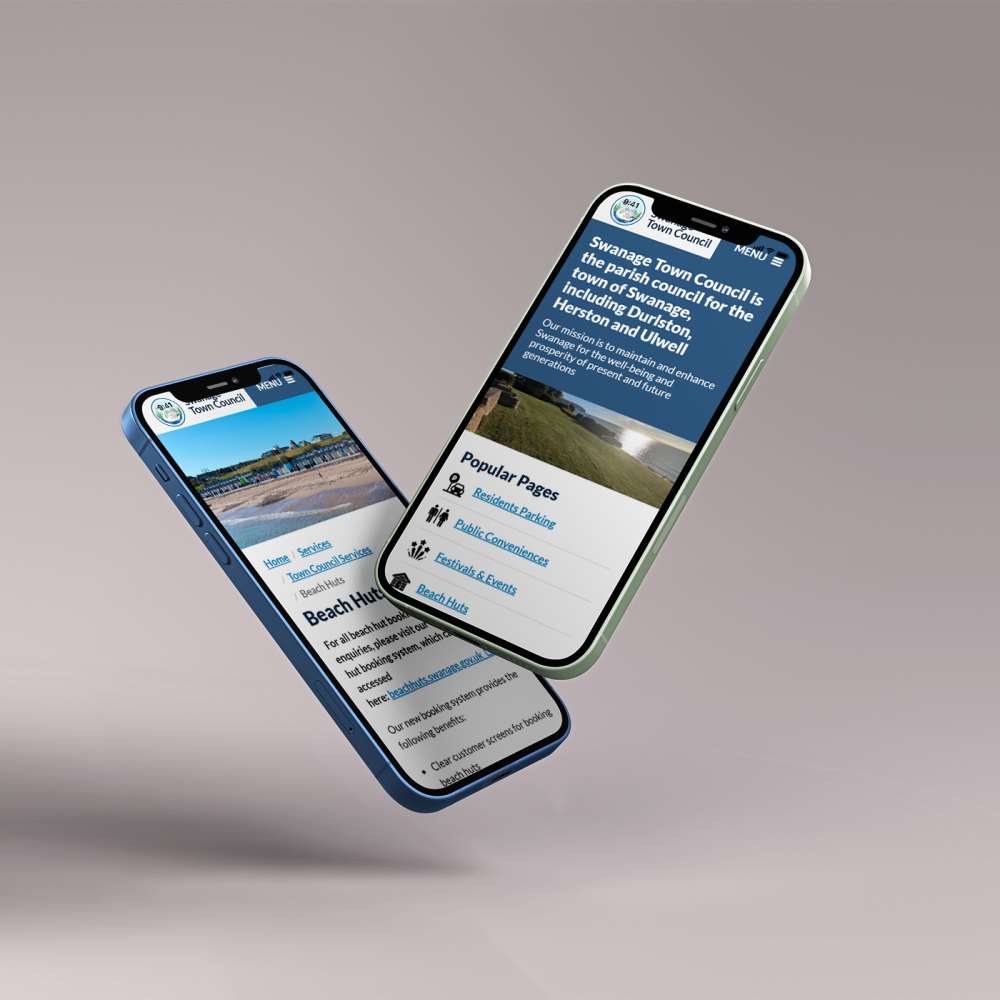 STC website featured on a smartphone